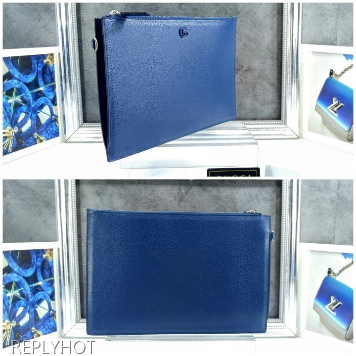 구찌 마몬트 파우치 로얄 블루 가죽 지갑