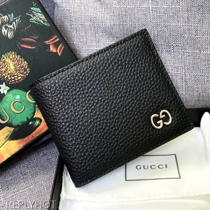 구찌 메탈로고 레더 동전 반지갑