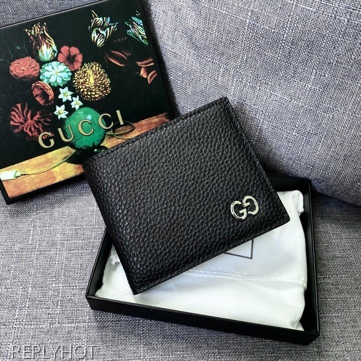 구찌 메탈로고 레더 동전 반지갑