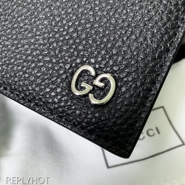 구찌 메탈로고 레더 동전 반지갑