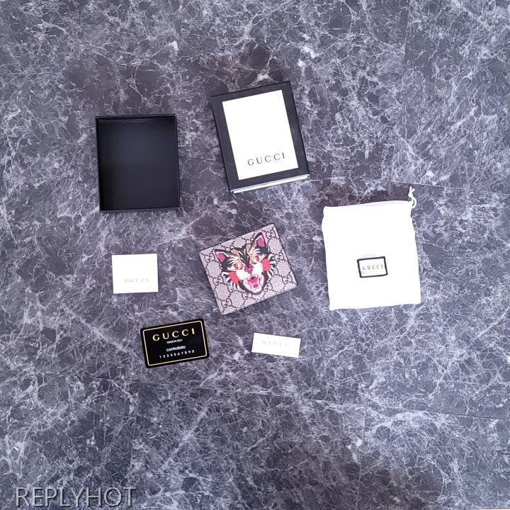 구찌 앵그리캣 반지갑 브라운