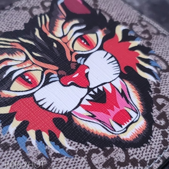 구찌 앵그리캣 반지갑 브라운