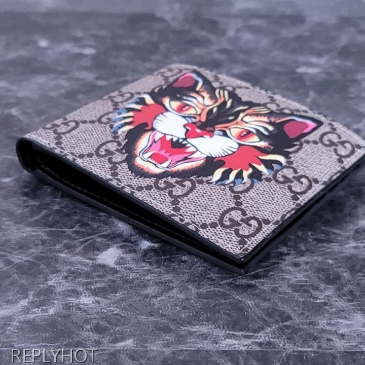 구찌 앵그리캣 반지갑 브라운