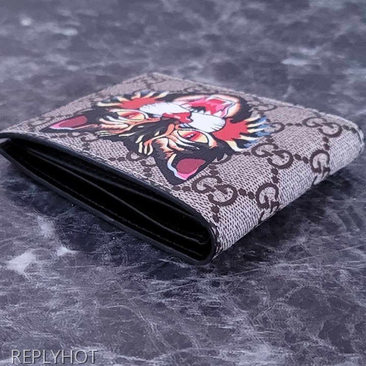 구찌 앵그리캣 반지갑 브라운