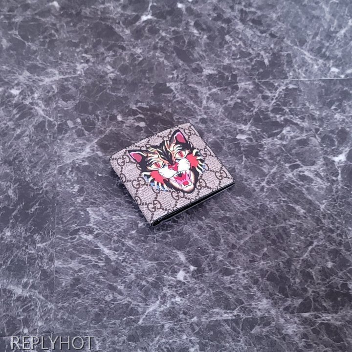 구찌 앵그리캣 반지갑 브라운