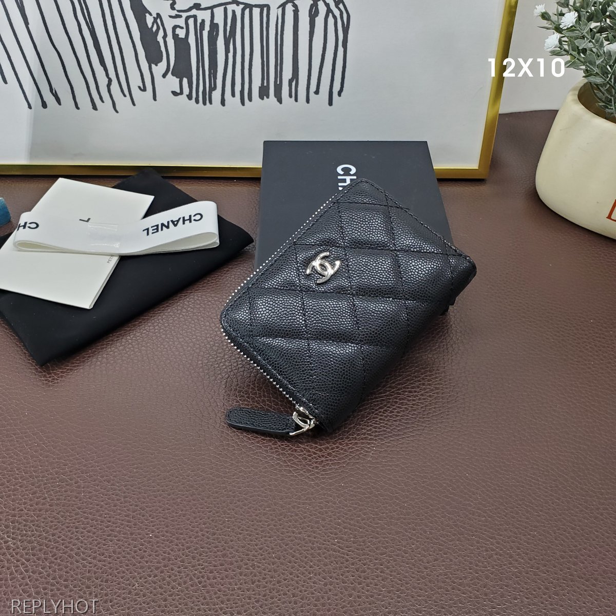 샤넬 캐비어 블랙 은장 지갑 A84511