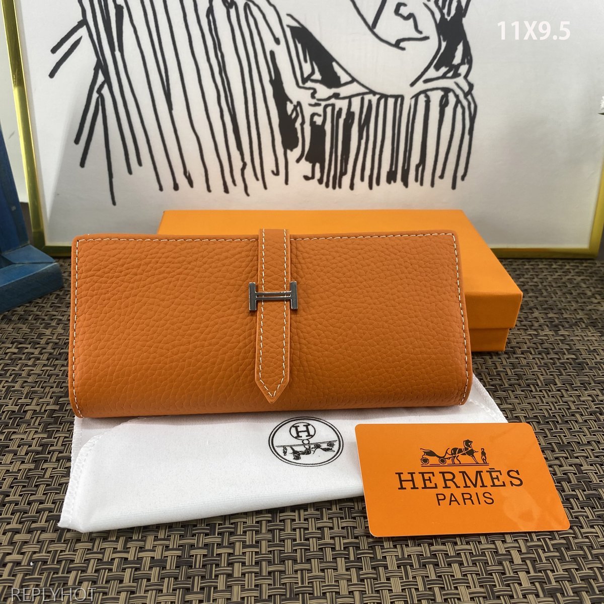 에르메스 지갑 오렌지 H514
