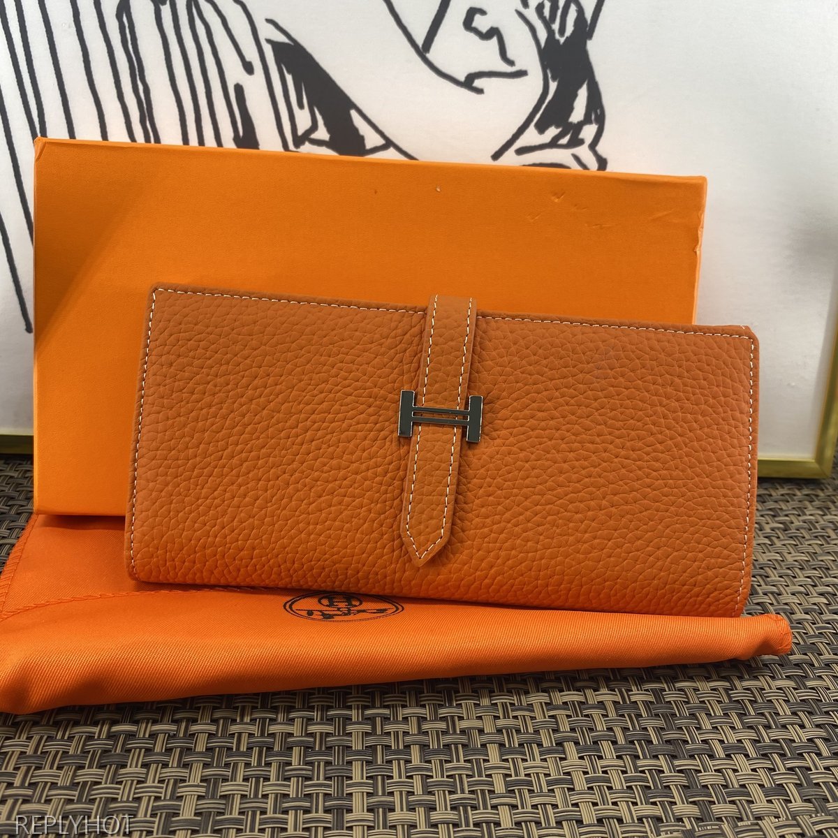 에르메스 지갑 오렌지 H514
