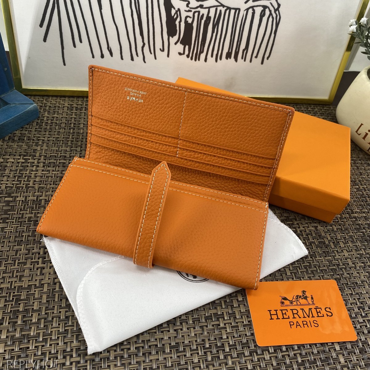 에르메스 지갑 오렌지 H514