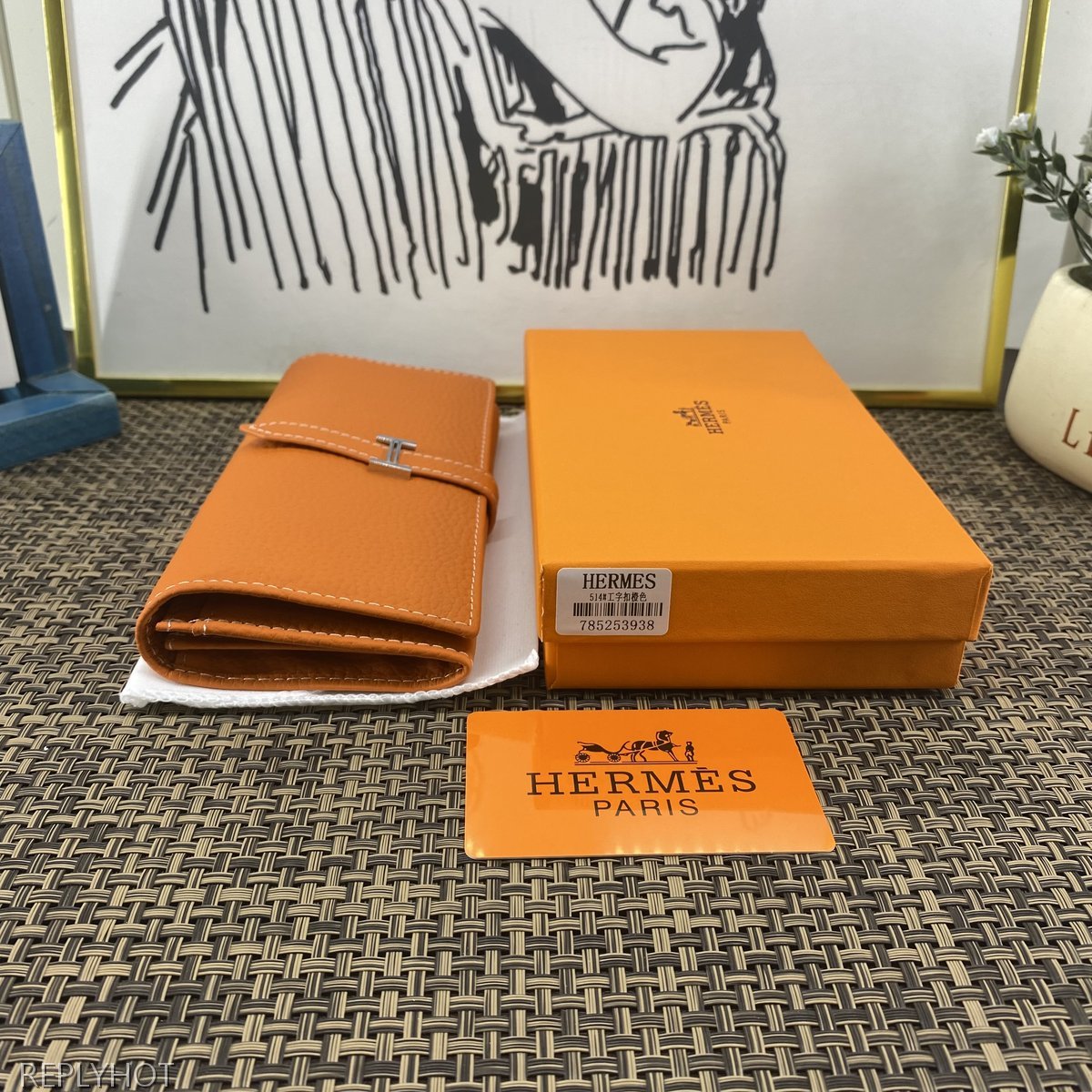 에르메스 지갑 오렌지 H514