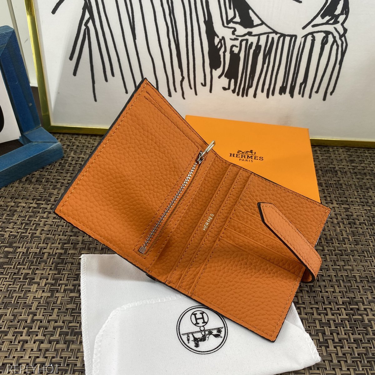 에르메스 지갑 오렌지 603