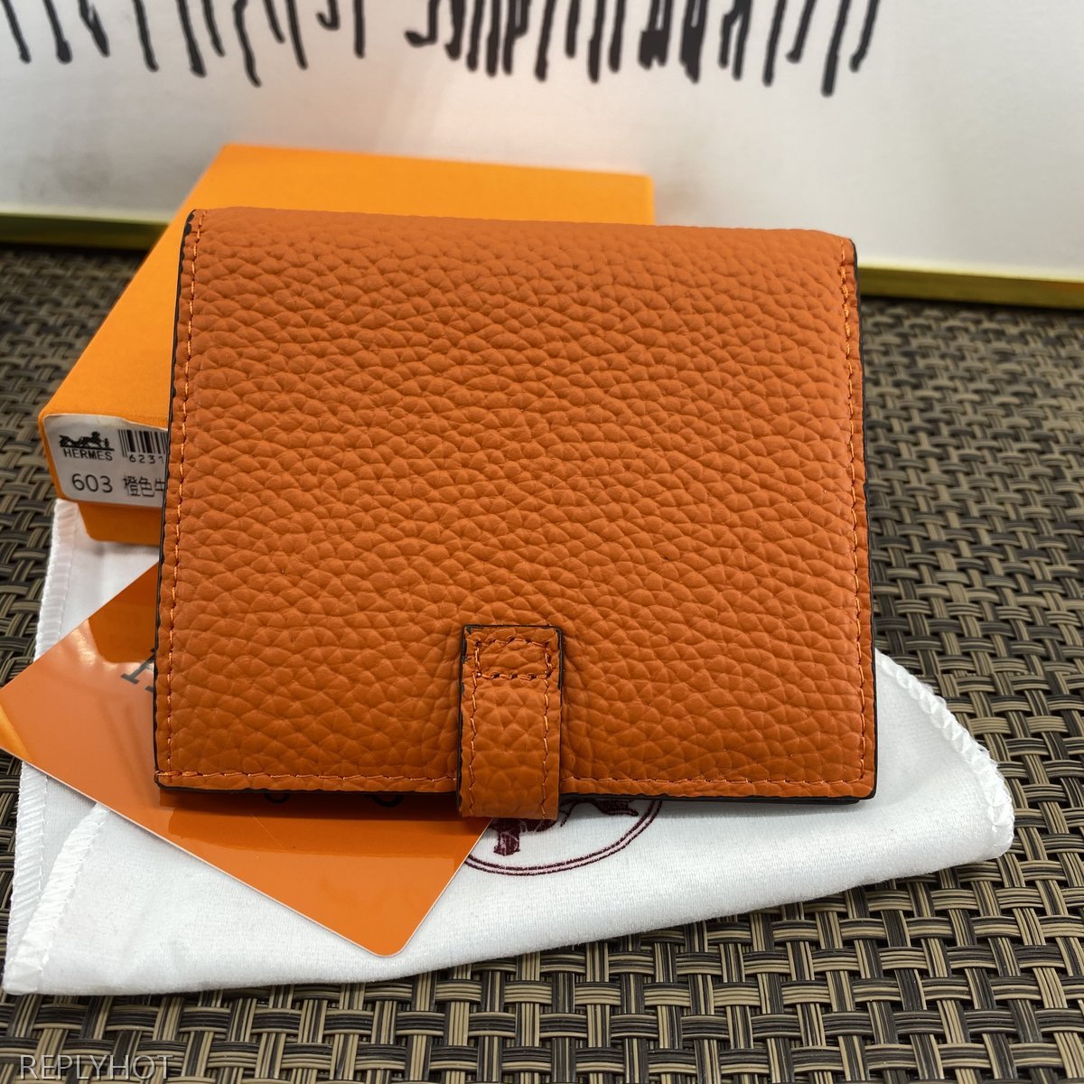 에르메스 지갑 오렌지 603