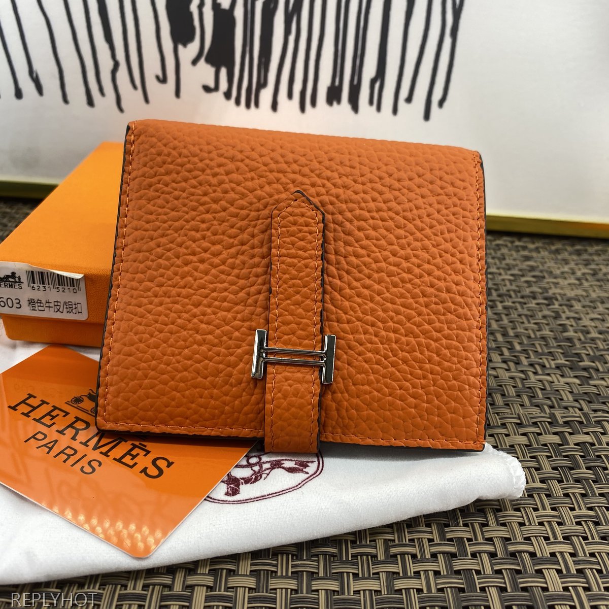 에르메스 지갑 오렌지 603