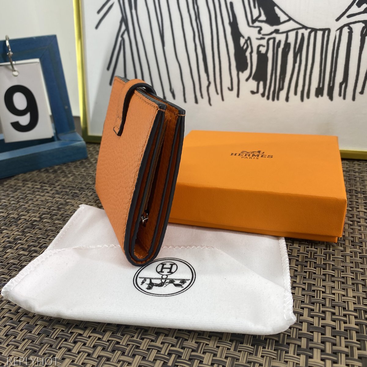 에르메스 지갑 오렌지 603