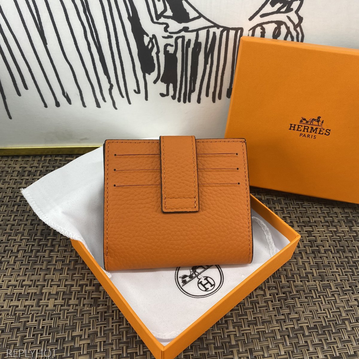 에르메스 지갑 오렌지 604