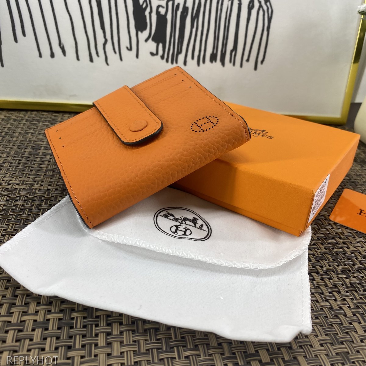 에르메스 지갑 오렌지 604