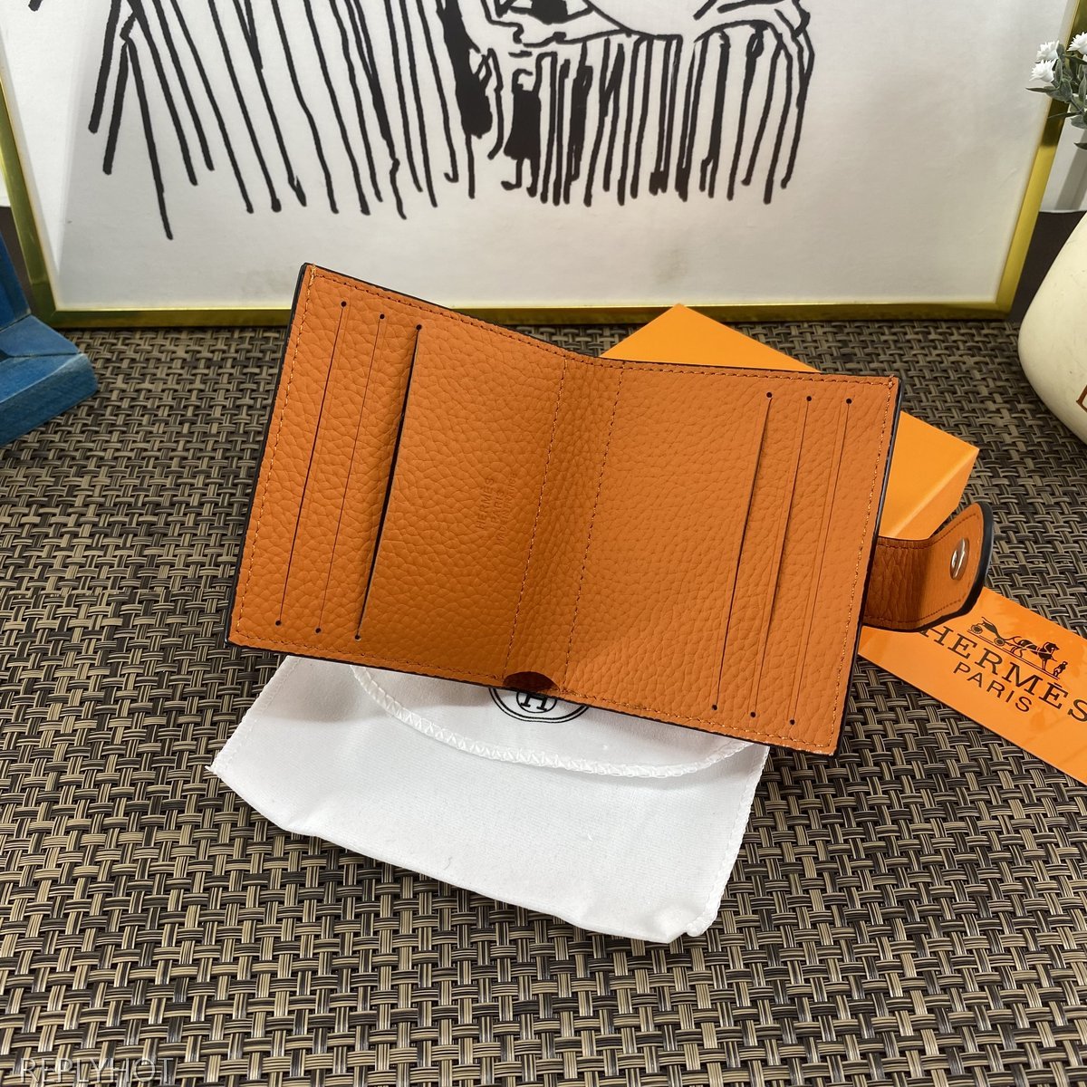 에르메스 지갑 오렌지 604
