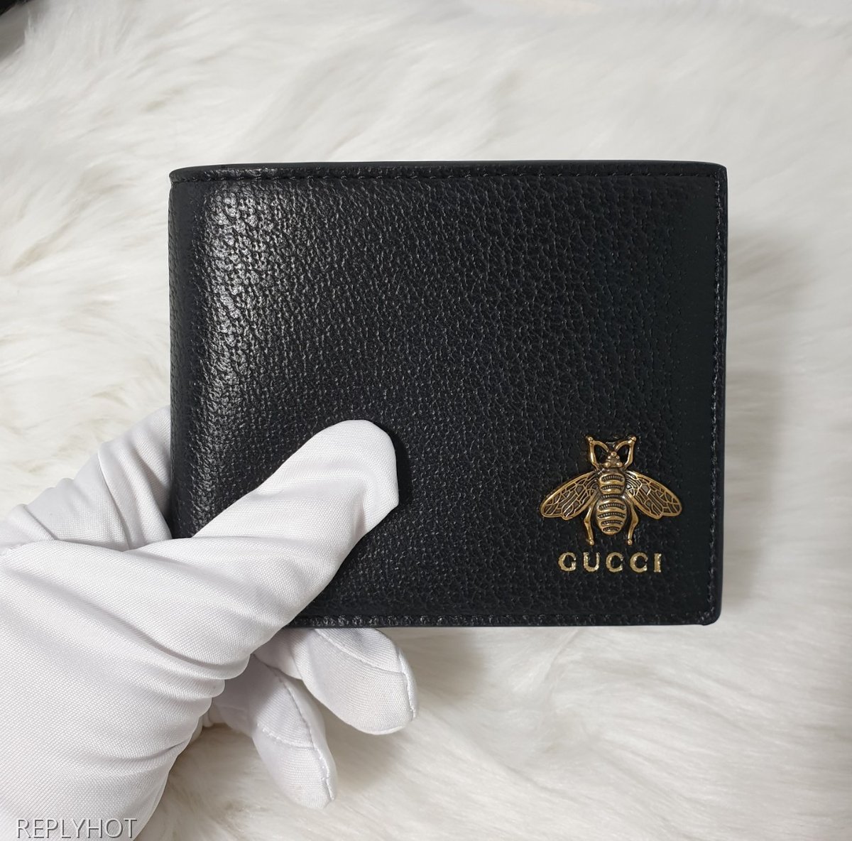 구찌 애니멀리에 벌 가죽 지갑