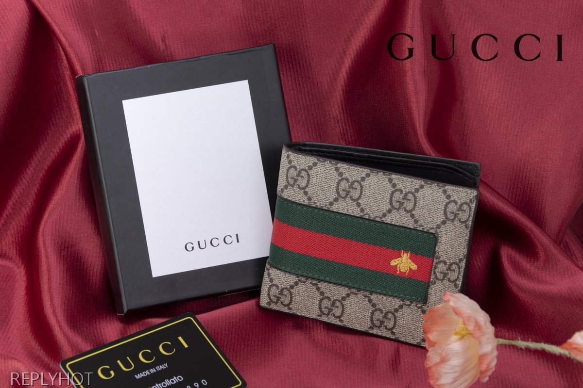 구찌 수입고급 수프림 웹 꿀벌 반지갑