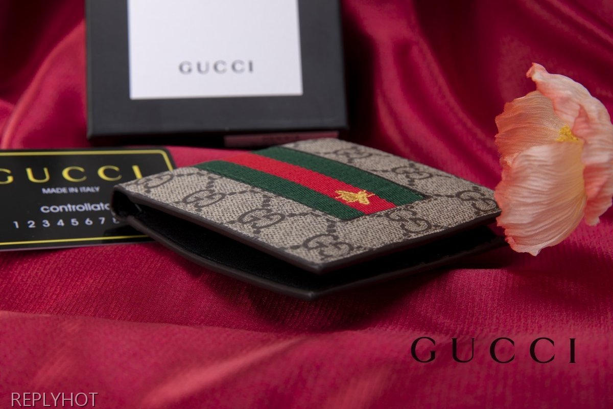 구찌 수입고급 수프림 웹 꿀벌 반지갑