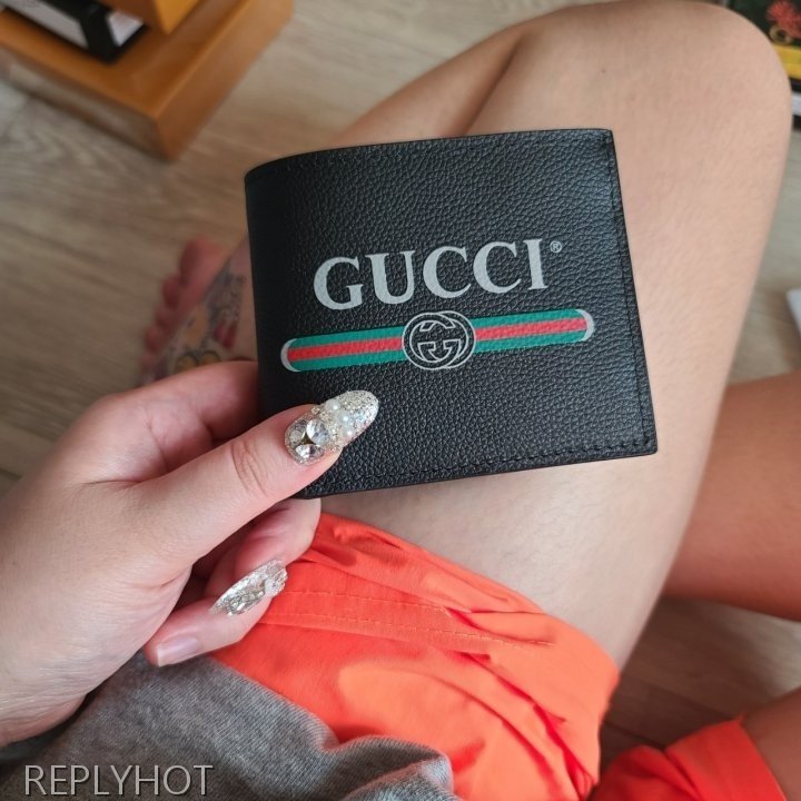 구찌 띠로고 반지갑 496309