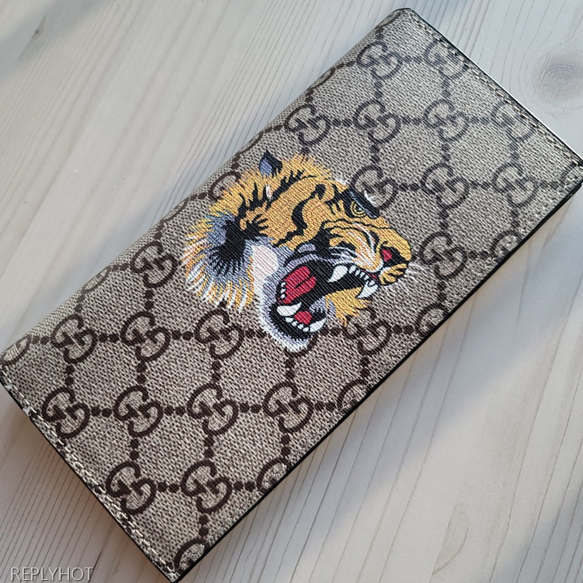 구찌 타이거 장지갑 브라운