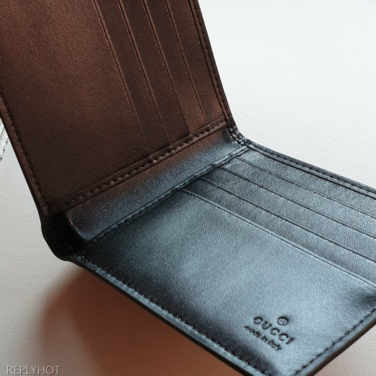 구찌 울프 XXV 반지갑 브라운