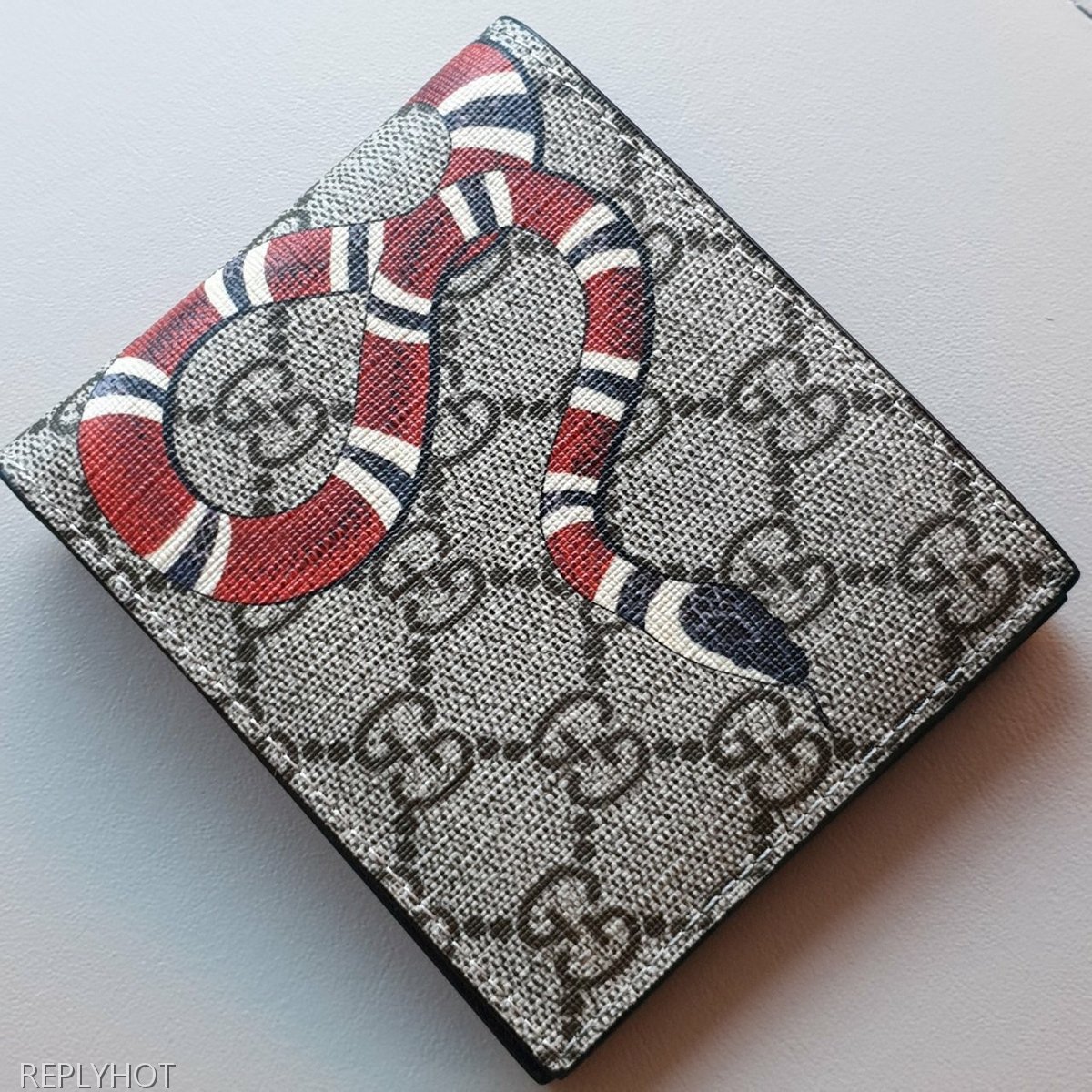 구찌 스네이크 반지갑 브라운