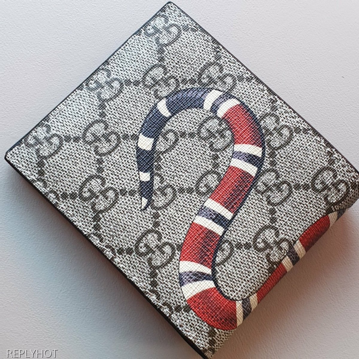 구찌 스네이크 반지갑 브라운