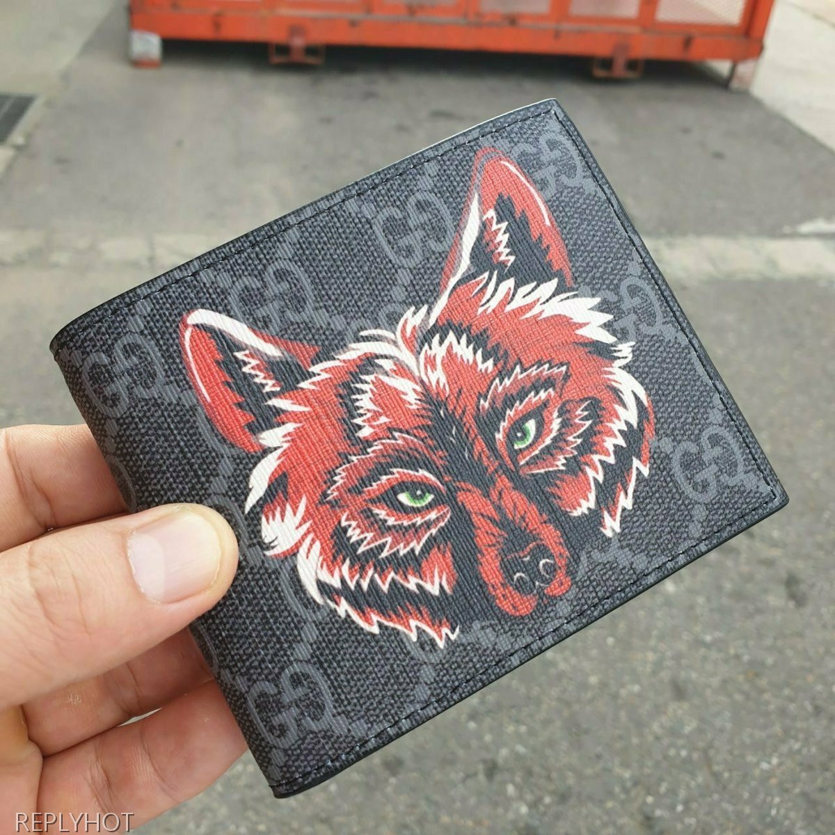 구찌 울프 반지갑 블랙