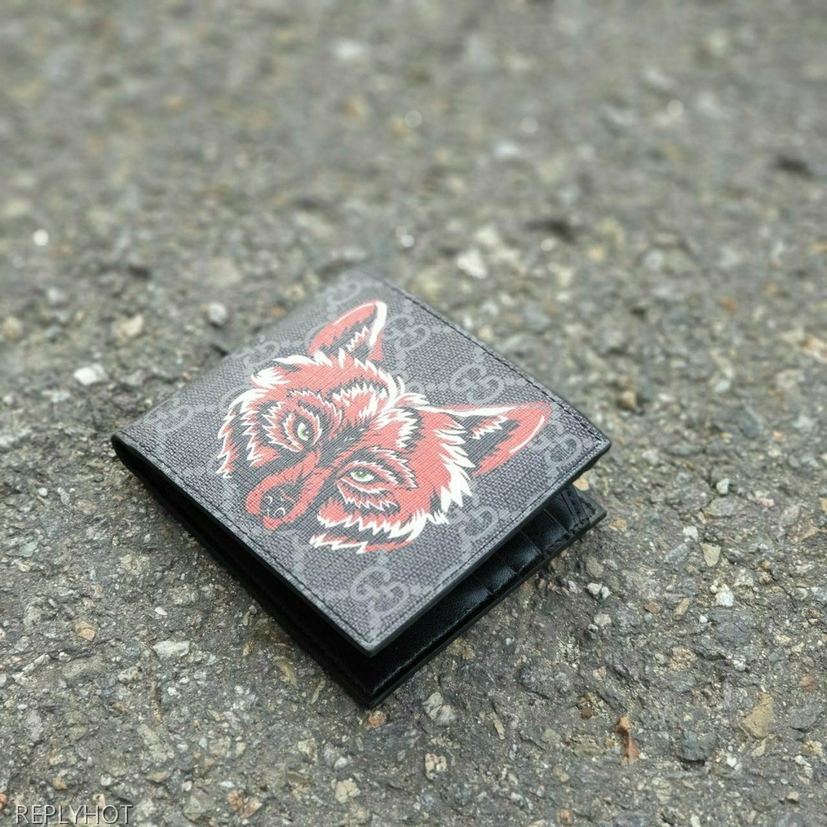 구찌 울프 반지갑 블랙