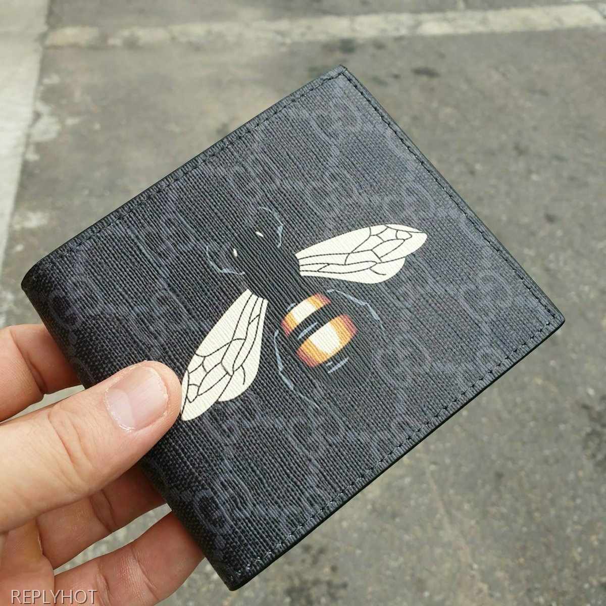 구찌 꿀벌 반지갑 블랙