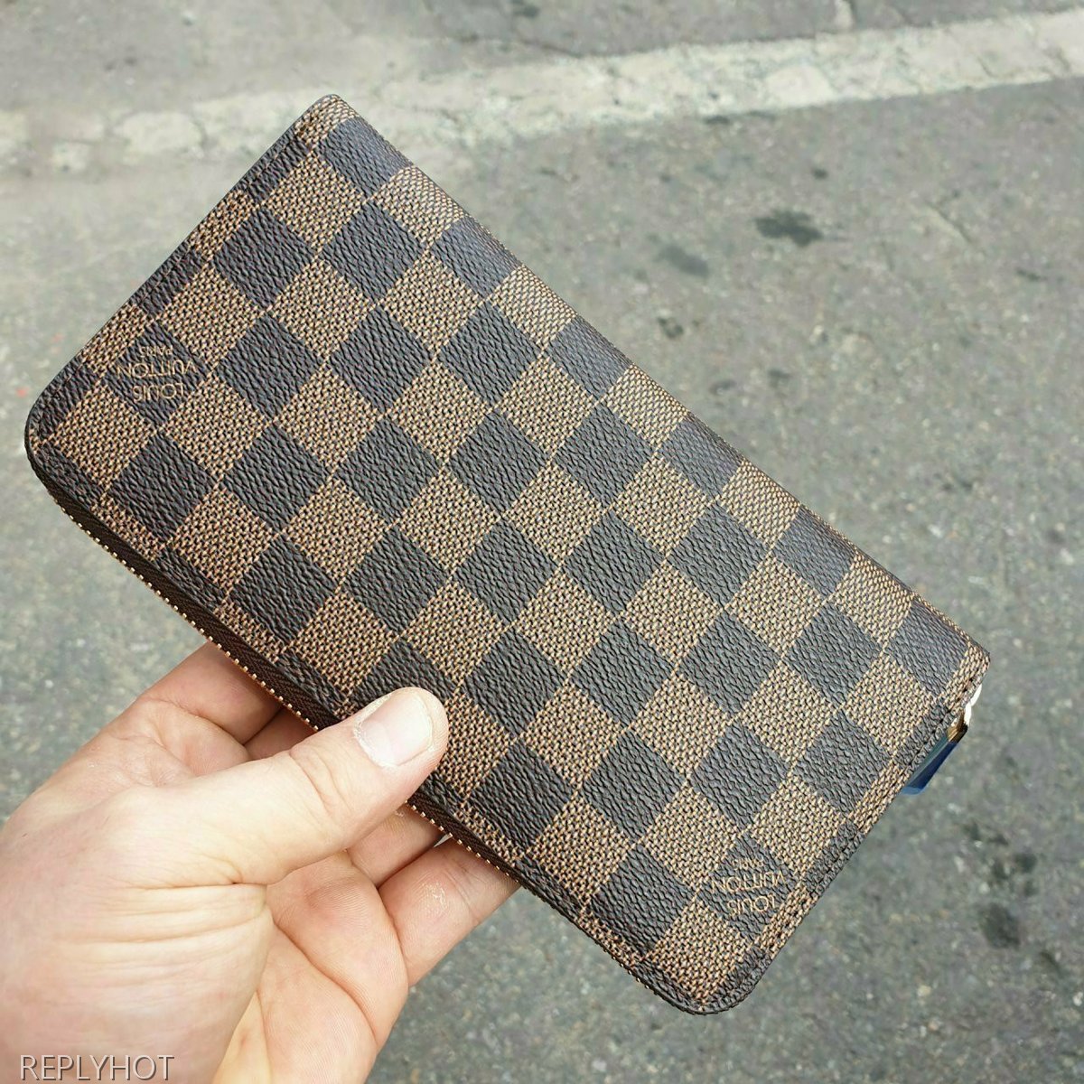 루이비통 다미에 브라운 지퍼 장지갑