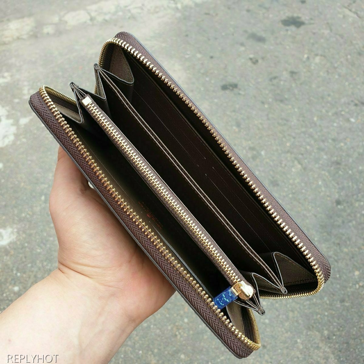 루이비통 다미에 브라운 지퍼 장지갑