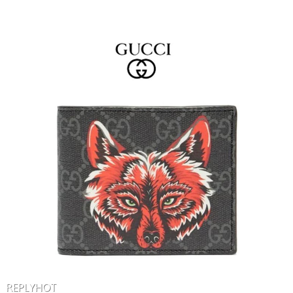 구찌 울프 반지갑(검정)