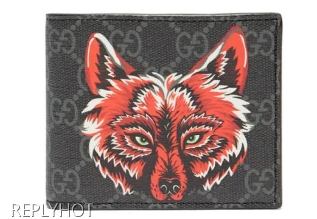 구찌 울프 반지갑(검정)