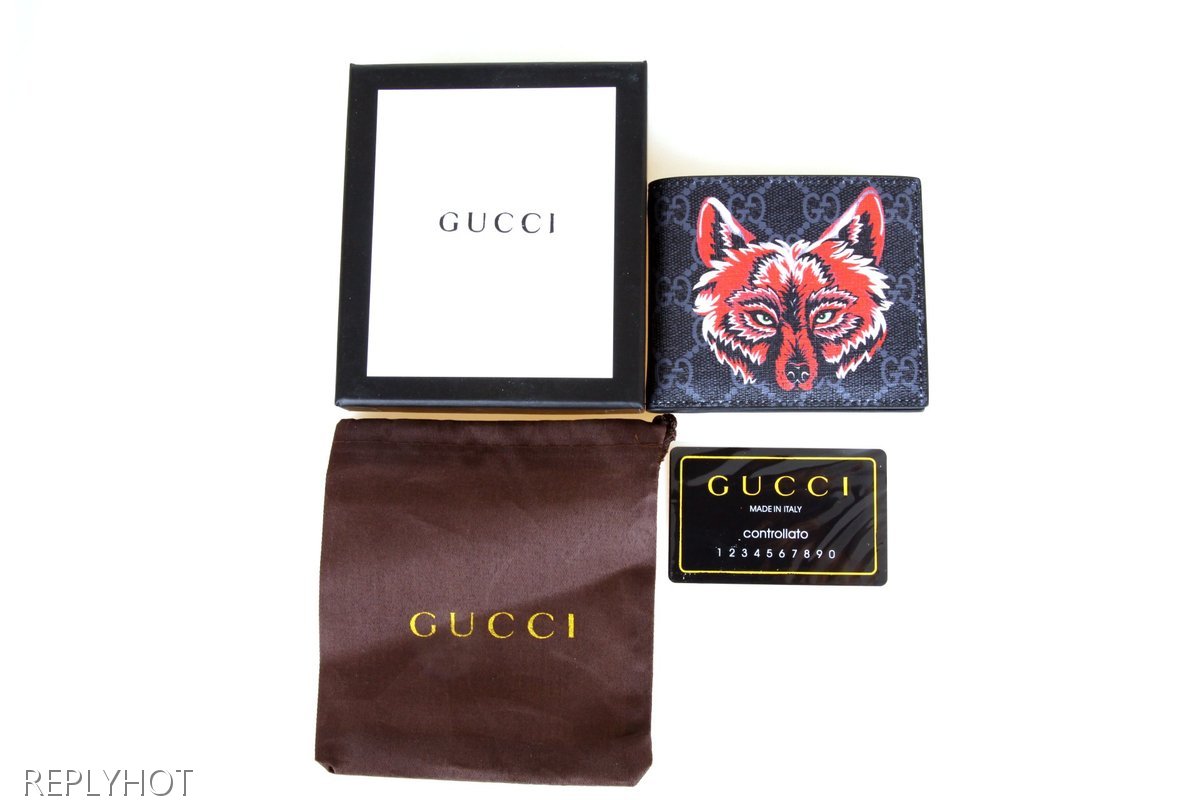 구찌 울프 반지갑(검정)