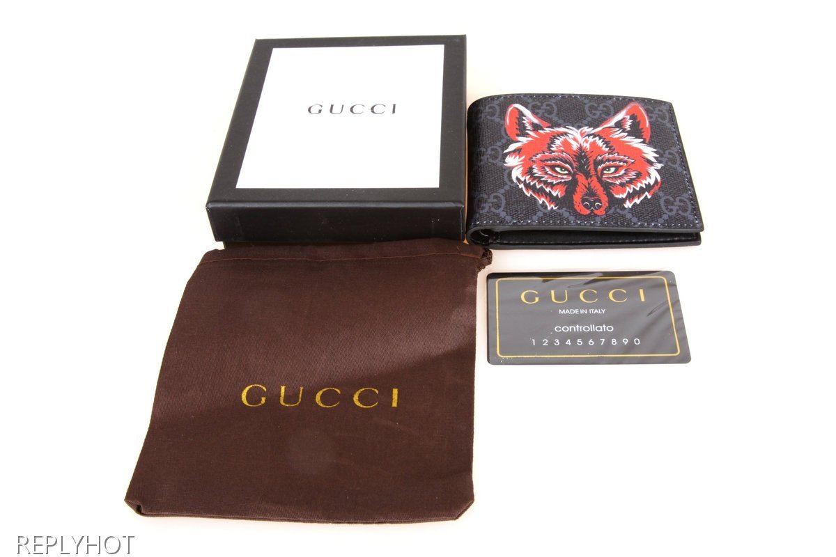 구찌 울프 반지갑(검정)