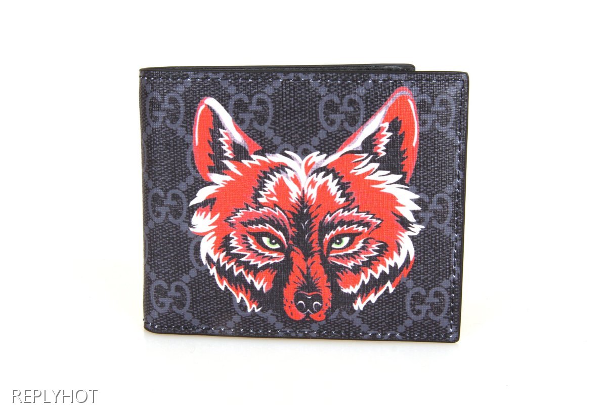 구찌 울프 반지갑(검정)