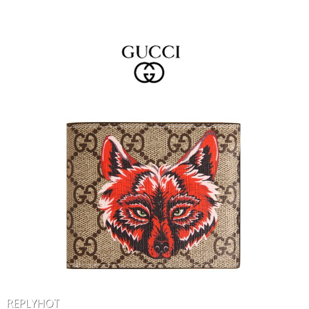 구찌 울프 반지갑(갈색)