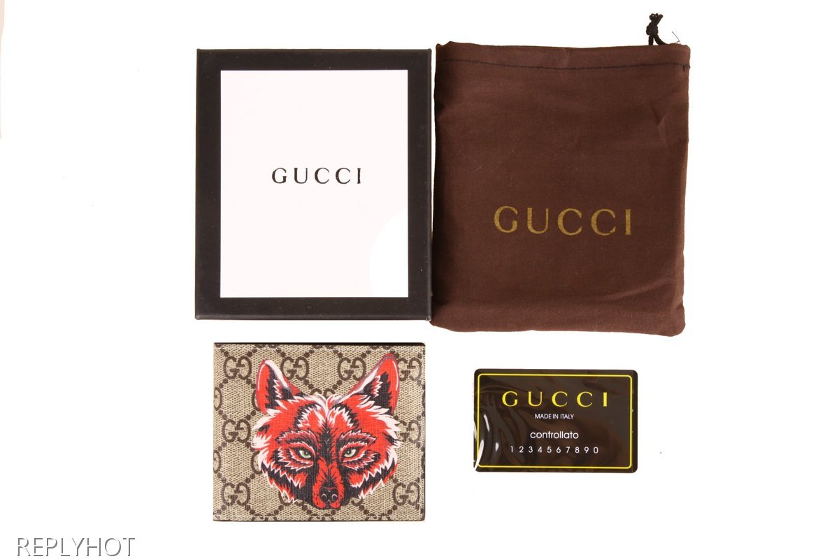 구찌 울프 반지갑(갈색)