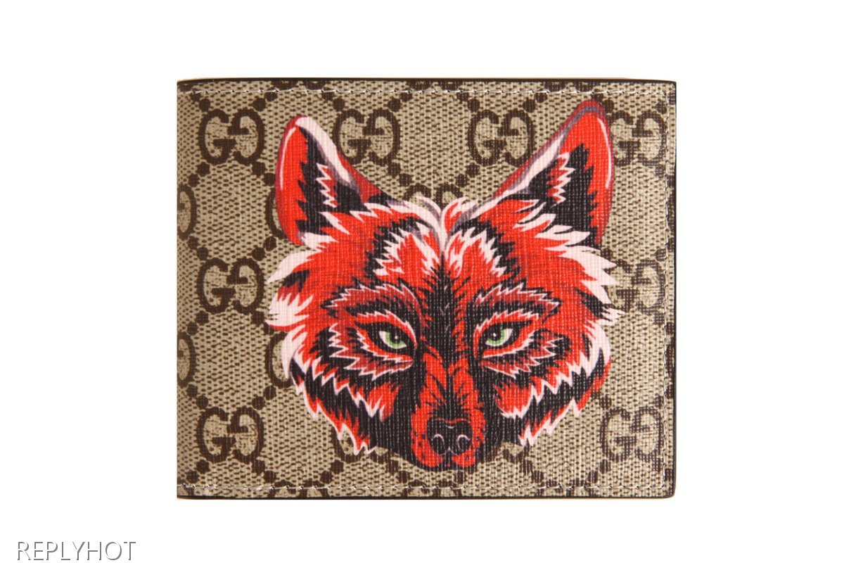 구찌 울프 반지갑(갈색)