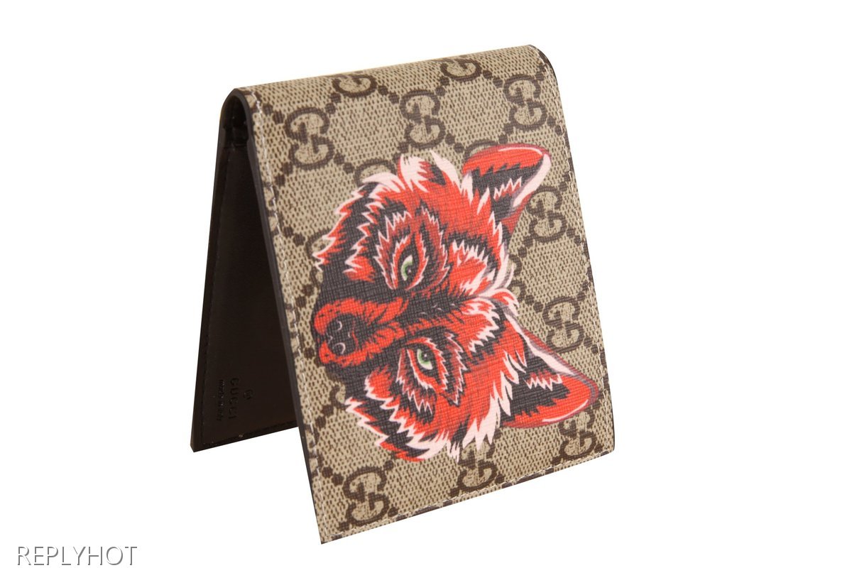 구찌 울프 반지갑(갈색)