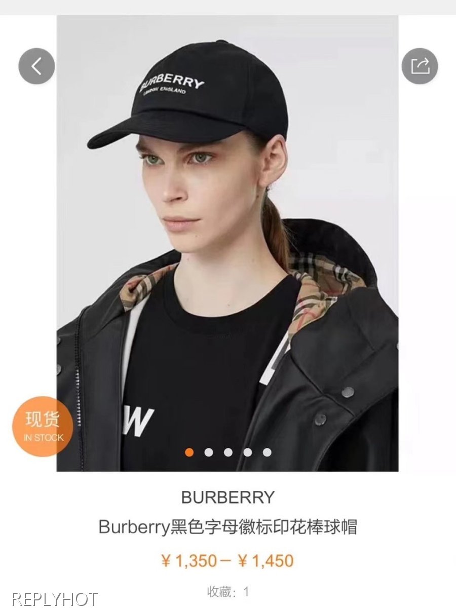 버버리 런던 자수로고 볼캡 모자