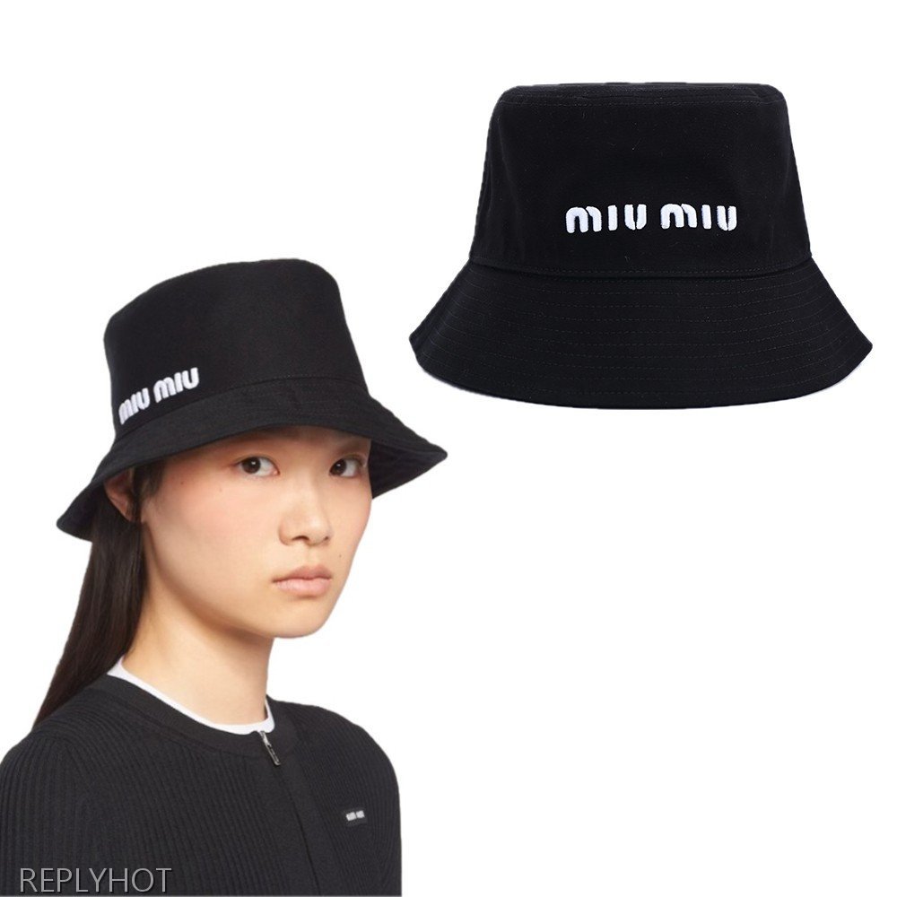 미우미우 NUNC 버킷햇 모자 (블랙)