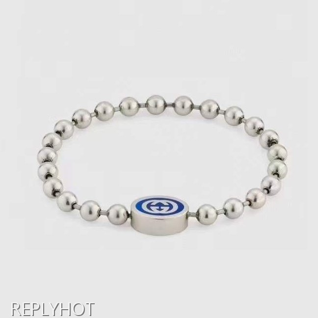 구찌 2024 GG심볼 볼 실버 팔찌