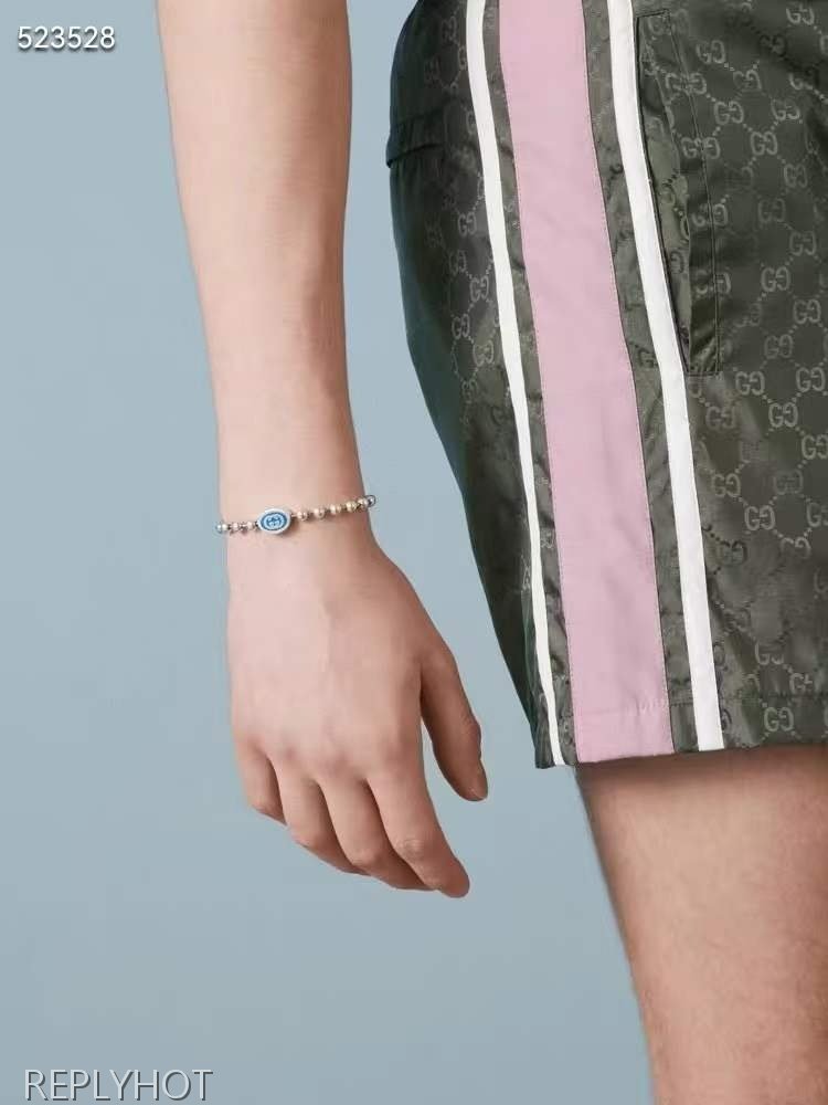 구찌 2024 GG심볼 볼 실버 팔찌