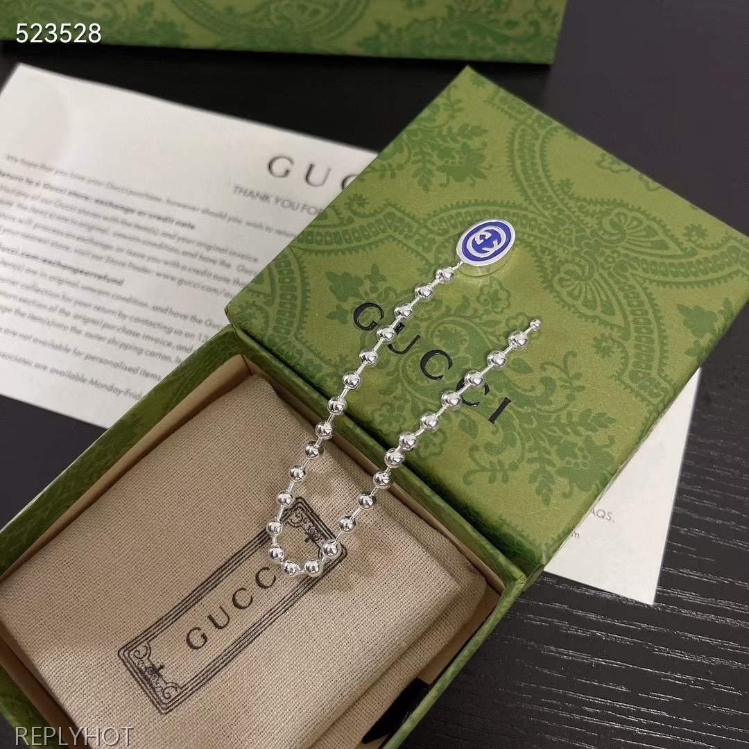 구찌 2024 GG심볼 볼 실버 팔찌