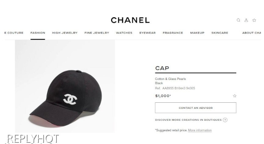 샤넬 코튼 글래스펄캡 모자(블랙)