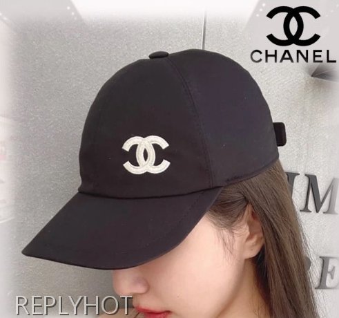 샤넬 코튼 글래스펄캡 모자(블랙)